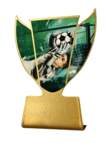 Statuetka metalowa Slimline SL-SOC3 – piłka nożna, najlepszy bramkarz, 10 cm – zdjęcie 2