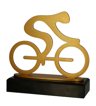 Statuetka metalowa na marmurowej podstawie TM004-BIC – kolarstwo, kolarz, 20,5 cm – zdjęcie 2