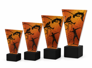 Trofeum szklane V-Line VL1/ATH/BK – lekkoatletyka, 4 rozmiary (15–22,5 cm) – zdjęcie 2