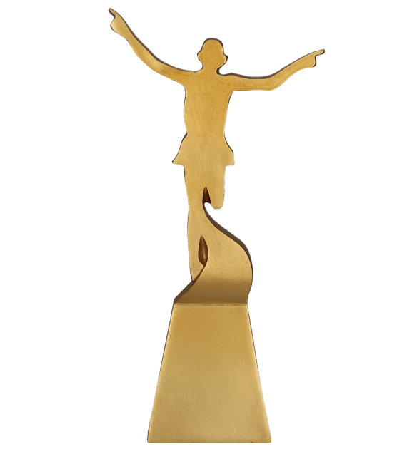 Figurka odlewana złota RP5013-23/G – biegi, 23 cm – zdjęcie 2