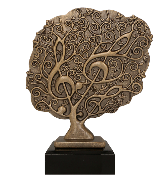 Figurka odlewana w kolorze brązu RFST2094/BR – muzyka, 21 cm – zdjęcie 2