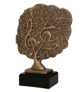 Figurka odlewana w kolorze brązu RFST2094/BR – muzyka, 21 cm – zdjęcie 3
