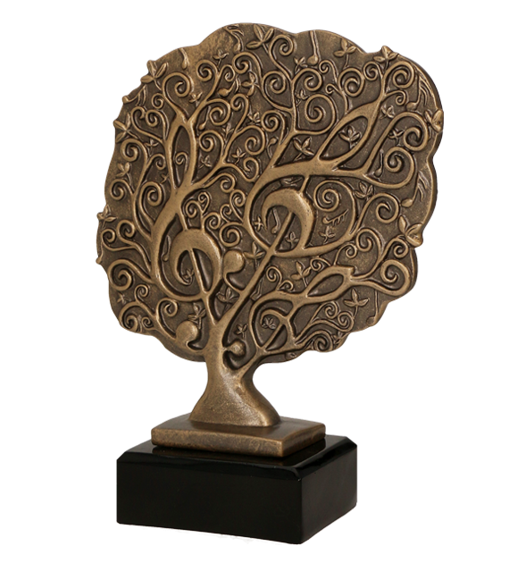 Figurka odlewana w kolorze brązu RFST2094/BR – muzyka, 21 cm – zdjęcie 3