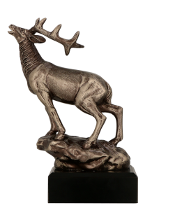 Figurka odlewana w kolorze brązu RFST3010/BR – myślistwo, jeleń, 18 cm – zdjęcie 2