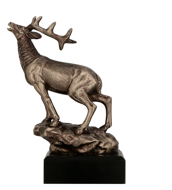 Figurka odlewana w kolorze brązu RFST3010/BR – myślistwo, jeleń, 18 cm – zdjęcie 2