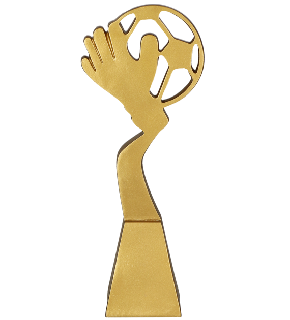 Figurka odlewana złota RP5028-23/G – piłka nożna, złota linia, 23 cm – zdjęcie 2