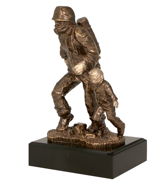 Figurka odlewana w kolorze brązu RFST2020/BR – strażactwo, strażak, 19,5 cm – zdjęcie 2
