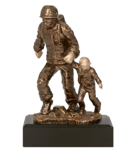 Figurka odlewana w kolorze brązu RFST2020/BR – strażactwo, strażak, 19,5 cm – zdjęcie 3