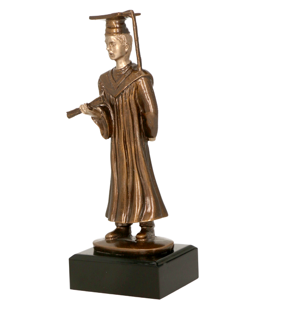 Figurka odlewana w kolorze brązu RF2271/BR – szkoła i edukacja, absolwent, 23 cm – zdjęcie 3