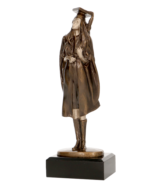 Figurka odlewana w kolorze brązu RFST2055/BR – szkoła i edukacja, absolwentka, nauka, 25,5 cm – zdjęcie 2