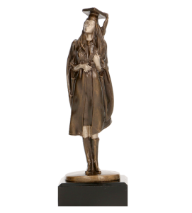 Figurka odlewana w kolorze brązu RFST2055/BR – szkoła i edukacja, absolwentka, nauka, 25,5 cm – zdjęcie 3
