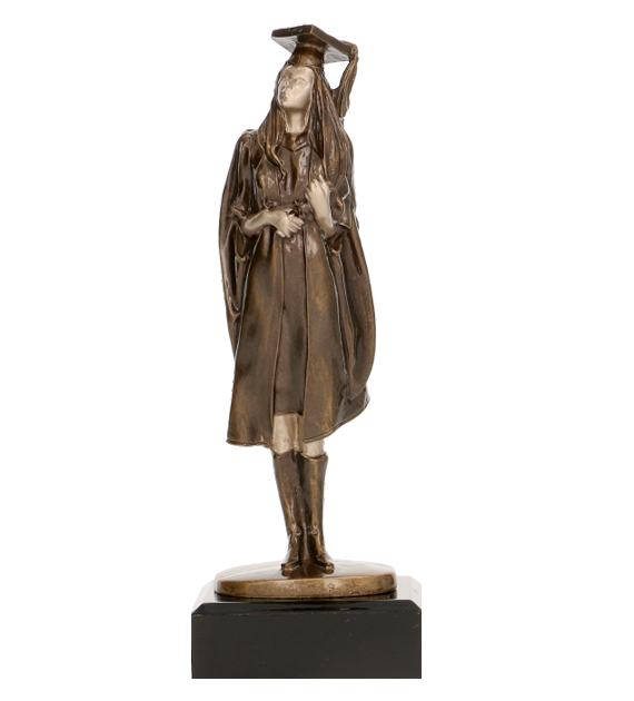Figurka odlewana w kolorze brązu RFST2055/BR – szkoła i edukacja, absolwentka, nauka, 25,5 cm – zdjęcie 3