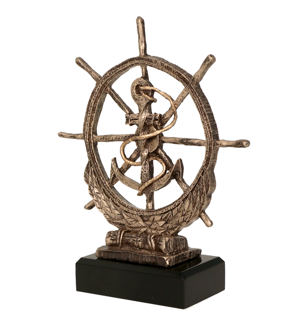 Figurka odlewana w kolorze brązu RTY1030/BR – żeglarstwo, 23,5 cm – zdjęcie 2