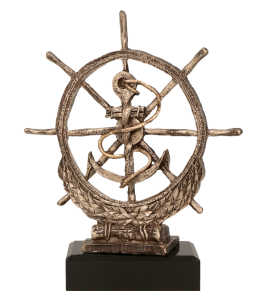 Figurka odlewana w kolorze brązu RTY1030/BR – żeglarstwo, 23,5 cm – zdjęcie 3