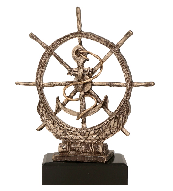 Figurka odlewana w kolorze brązu RTY1030/BR – żeglarstwo, 23,5 cm – zdjęcie 3
