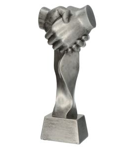 Figurka odlewana srebrna RFST3019/S – uścisk dłoni, 24 cm – zdjęcie 2