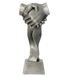 Figurka odlewana srebrna RFST3019/S – uścisk dłoni, 24 cm – zdjęcie 4