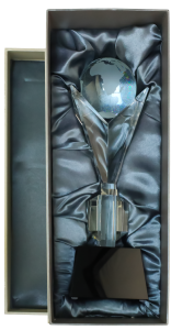 Trofeum kryształowe z etui C027 – 35 cm – zdjęcie 2