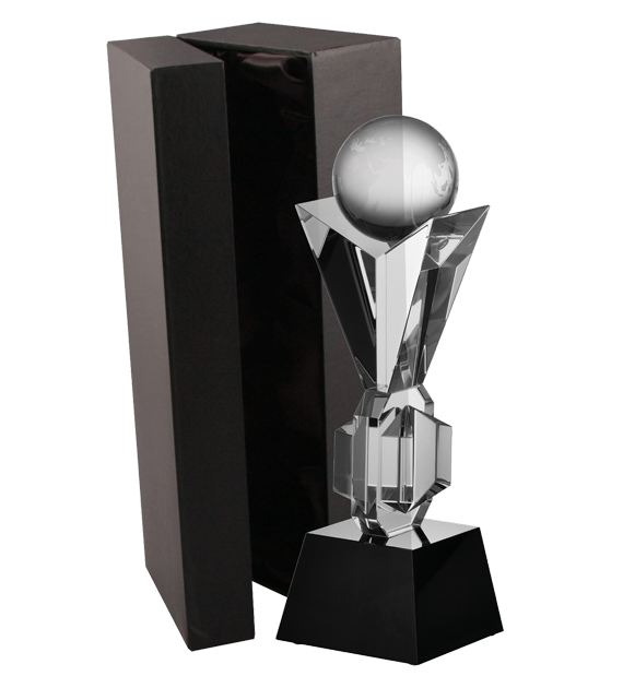 Trofeum kryształowe z etui C027 – 35 cm – zdjęcie 3
