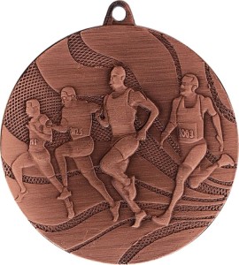 Medal stalowy brązowy MMC2350/B – biegi, Ø 50 mm – zdjęcie 3