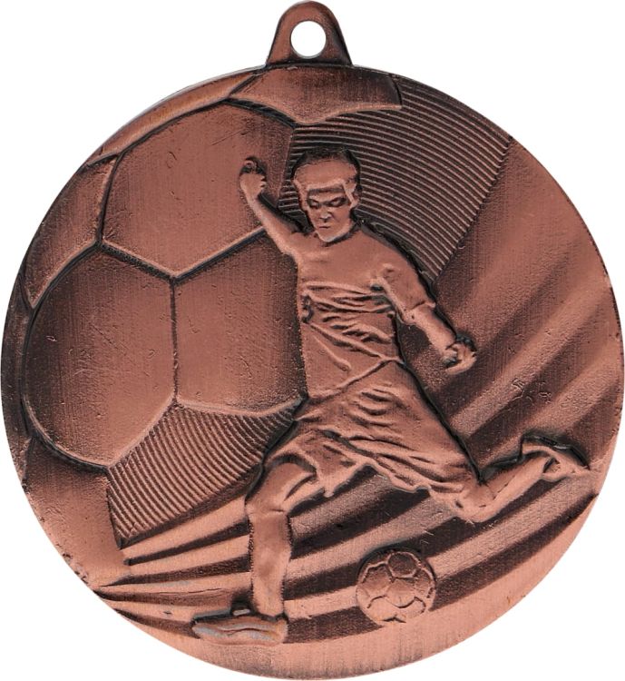 Medal stalowy brązowy MMC5055/B – piłka nożna, Ø 50 mm – zdjęcie 3