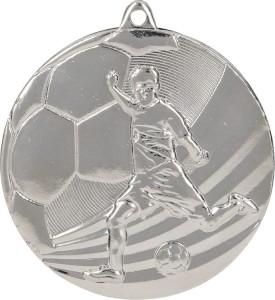 Medal stalowy złoty MMC5055/G – piłka nożna, Ø 50 mm – zdjęcie 2