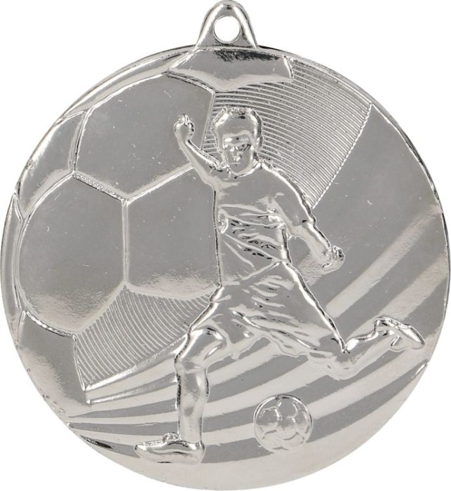 Medal stalowy srebrny MMC5055/S – piłka nożna, Ø 50 mm – zdjęcie 2