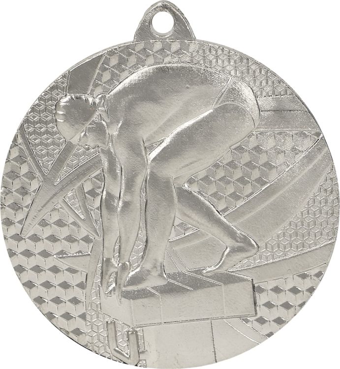 Medal stalowy złoty MMC7450/G – pływanie, Ø 50 mm – zdjęcie 2