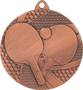 Medal stalowy brązowy MMC7750/B – tenis stołowy, Ø 50 mm – zdjęcie 3