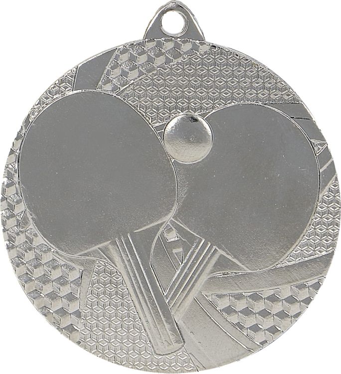 Medal stalowy srebrny MMC7750/S – tenis stołowy, Ø 50 mm – zdjęcie 2