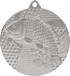 Medal stalowy srebrny MMC7950/S – wędkarstwo, ryba, Ø 50 mm – zdjęcie 3