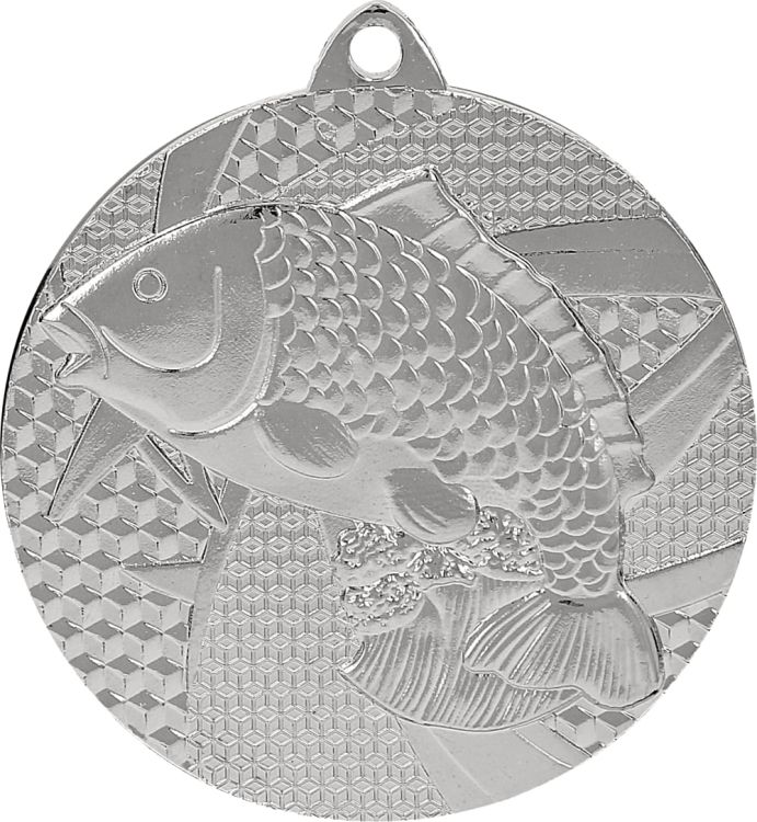 Medal stalowy srebrny MMC7950/S – wędkarstwo, ryba, Ø 50 mm – zdjęcie 3