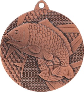 Medal stalowy srebrny MMC7950/S – wędkarstwo, ryba, Ø 50 mm – zdjęcie 4