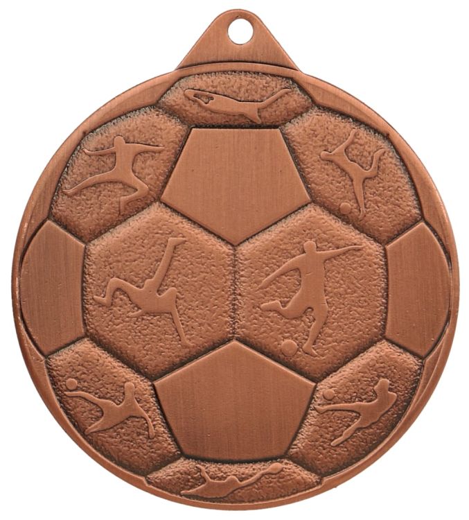 Medal stalowy złoty MMC8850/G – piłka nożna, Ø 50 mm – zdjęcie 3