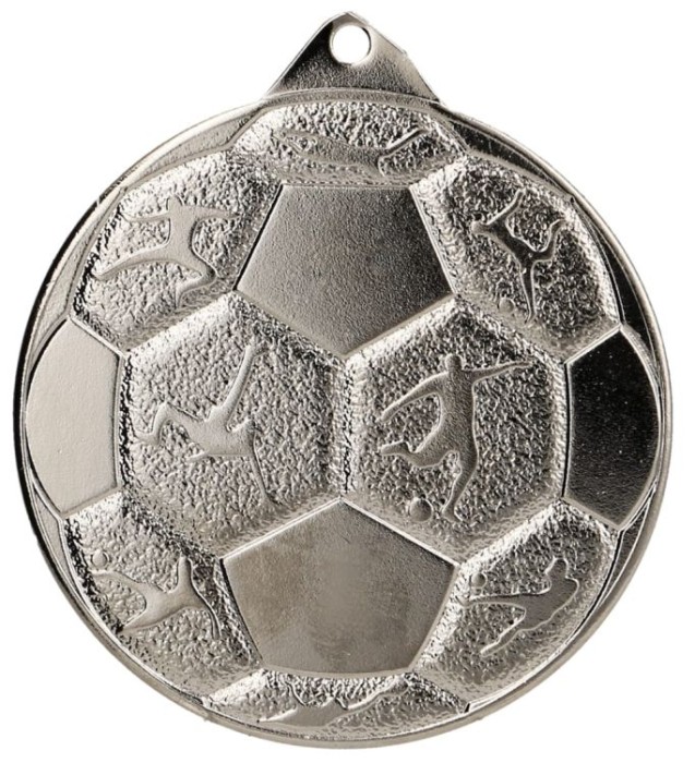 Medal stalowy srebrny MMC8850/S – piłka nożna, Ø 50 mm – zdjęcie 2