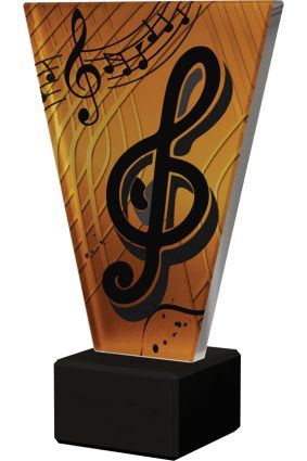 Trofeum szklane V-Line na marmurowej podstawie VL1/MUS/BK – muzyka, 3 rozmiary (15–22,5 cm) – zdjęcie 3