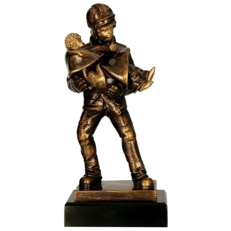 Figurka odlewana w kolorze brązu RFST3043/BR – strażactwo, 27 cm – zdjęcie 2