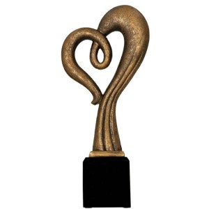 Figurka odlewana w kolorze brązu RFST3041/BR – serce, 30 cm – zdjęcie 2