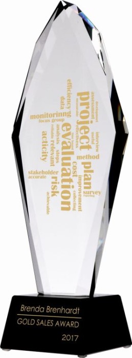 Trofeum kryształowe z etui C043-31 – 30,5 cm – zdjęcie 2