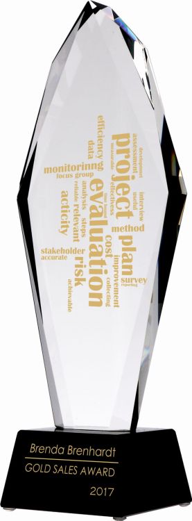 Trofeum kryształowe z etui C043-31 – 30,5 cm – zdjęcie 2