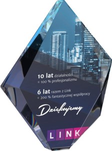 Trofeum kryształowe z etui C036 – 19,5 cm – zdjęcie 3
