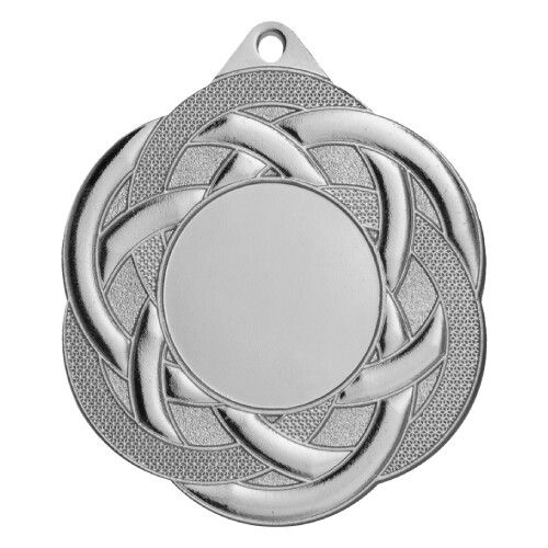 Medal stalowy srebrny z miejscem na emblemat 25 mm ME5001/S – Ø 50 mm – zdjęcie 3