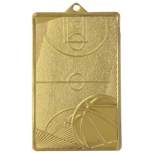 Medal stalowy złoty MMC7145/G – piłka nożna, boisko do koszykówki, 70 × 45 mm – zdjęcie 4