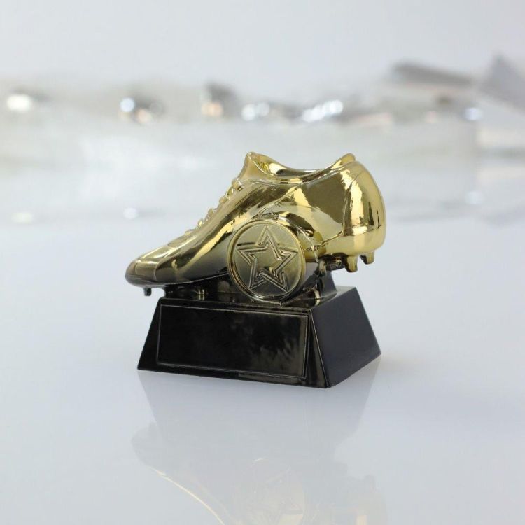 Figurka plastikowa złota R004-75\G\BK – piłka nożna, najlepszy strzelec, 7,5 cm – zdjęcie 2