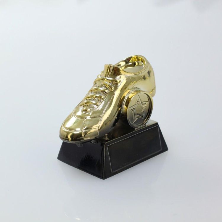 Figurka plastikowa złota R004-75\G\BK – piłka nożna, najlepszy strzelec, 7,5 cm – zdjęcie 3