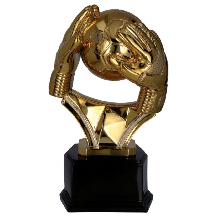 Figurka odlewana złota RP2021/G – piłka nożna, bramkarz, 24 cm – zdjęcie 2