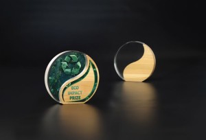 Trofeum akrylowe z drewnem AW002 – 18 cm – zdjęcie 3
